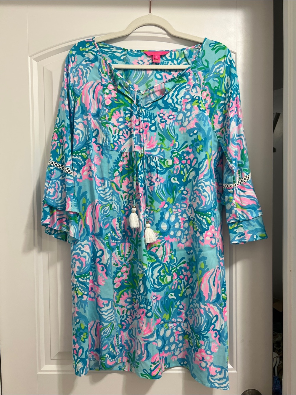 Lilly Pulitzer Aqua, Pink & Green Floral Dress